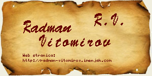Radman Vitomirov vizit kartica